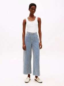 Stripe High-Rise Wide-Leg Jean
