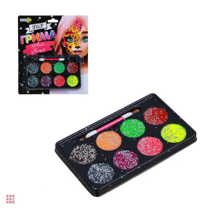 Набор грима, люминесцентный, 8цв., аппликатор, 19,5х17,5см, масляный грим