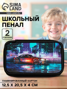 Пенал школьный, 2 секции, 12.5?20.5?4 см «Драйв»