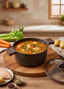 Кастрюля 3,2л со стеклянной крышкой, АП линия "Stella" (mokko) ксм32а