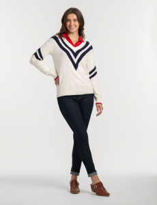 CHEVRON V-NECK SWEATER