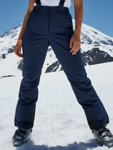 Полукомбинезон утепленный женский зимний горнолыжный темно-синего цвета 1333TS