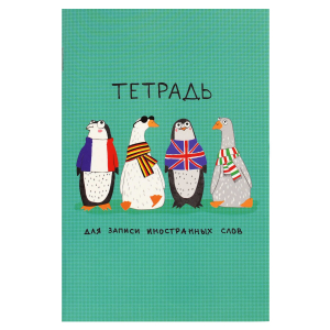 Тетрадь для записи иностранных слов, А6, 32 л, мягкий переплёт (2 скобы)