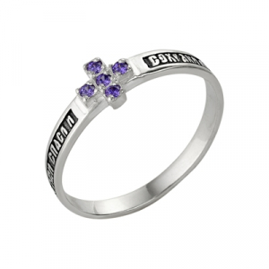 Кольцо с фианитом выборочное чернение серебро 925*