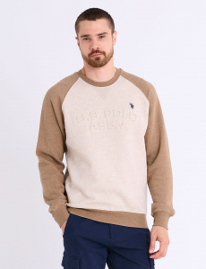 RAGLAN SLEEVE EMBOSSED FLEECE PULLOVER