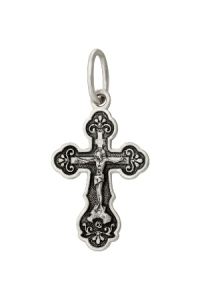 Крест из серебра литье частичное чернение