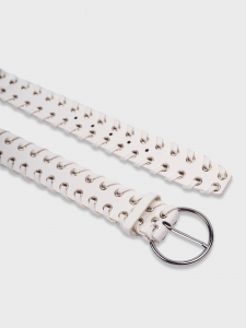 Ремень со шнуровкой белый