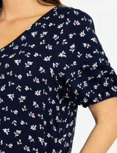 FLORAL PRINT VOLUME SLEEVE TOP