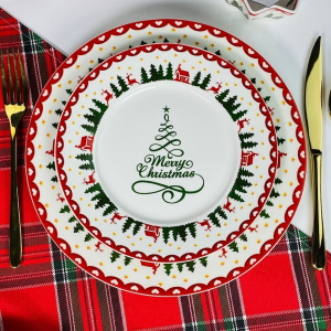 164-040 Набор из 6 тарелок 21см НОВЫЙ ГОД в под.уп.(х8)Фарфор