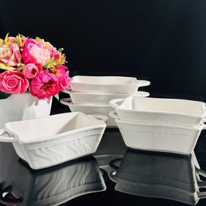 142-033 Набор из 6 прямоугольных салатников 18см в под.уп.(х6)Фарфор