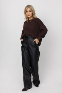 Джемпер из льна 4-329 махагон