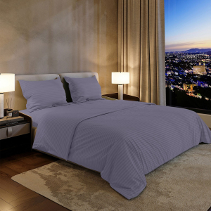 Комплект постельного белья Шпинель лавандовый страйп-сатин