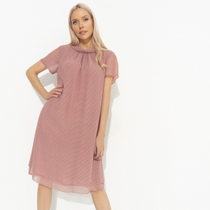 Платье с декоративным воротником, Мечтательная (розовый)