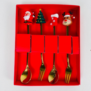 Новогодний декор - Столовые приборы 4 шт в наборе (арт. OWAB2407-SZ4)