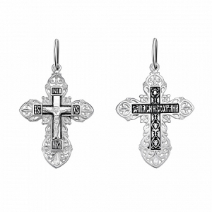 Крест из серебра литье частичное чернение