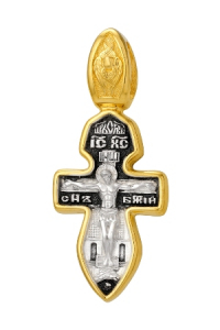 Крест из серебра литье выборочное золочение ручная работа