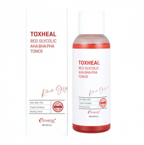 [Истекающий срок годности] Пилинг-тонер для лица Esthetic House гликолевый - Toxheal Red Glycolic AHA-BHA-PHA Toner, 180 мл
