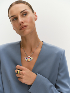 Широкое кольцо с эмалью