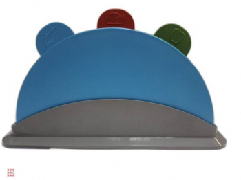 Доски разделочные гибкие,круглые,с маркерами на подставке,с антискользящими ножками, набор 3 шт