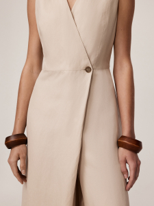 Комбинезон с дизайнерской застежкой изо льна и тенселя