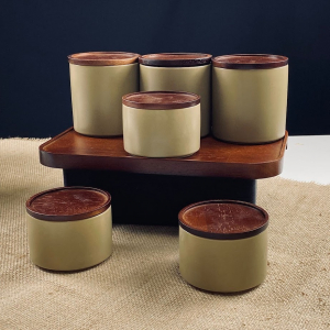 235-123 Набор из 6 банок 350/250мл с крышками на подставке TROPICAL в под.уп.(х6)Фарфор