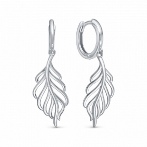 Серьги родированные серебро 925*