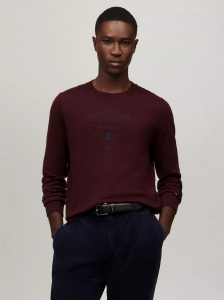 Embroidered Crest Logo Sweater
