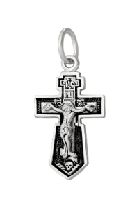 Крест из серебра литье частичное чернение