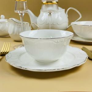 109-237 Набор из 6 салатников 13х6,5см КРОКУС ЗОЛОТО в под.уп.(х8)Фарфор