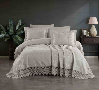 Покрывало EFOR Pique Bedspread NEVA (240*260) с наволочками серый GRI