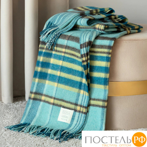 Estia  ФОРДЖА Плед син-зел 150х200/10х2 см, 1 пр, 100% шерсть , 350 гр/м2