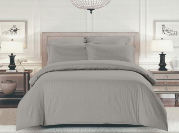 Комплект постельного белья Шпинель серый страйп-сатин