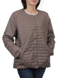 K-527 GRAY BROWN Куртка демисезонная стеганая женская (70 гр. холлофайбер)