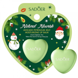Питательный бальзам для губ с авокадо Новогодний дизайн Sadoer, 5,8 гр.