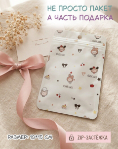 Подарочный пакет с zip-застёжкой и ручкой