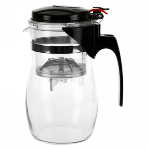 Чайник заварочный 750мл h17см, стеклянная колба, пластмассовая ручка, в цветной коробке (Китай)