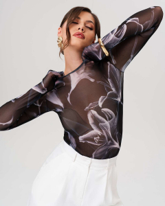 Лонгслив из сетки с принтом 457.4.12