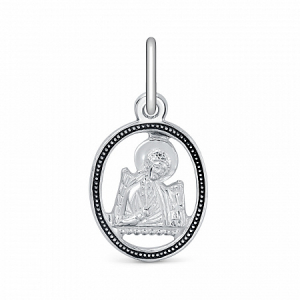 004к Образ (Ангел Хранитель) из серебра частичное чернение литье