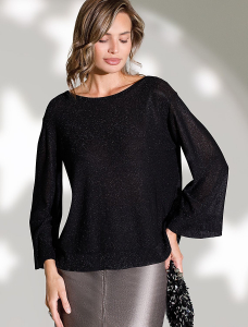 Джемпер свободный тонкой вязки из вискозы с люрексом