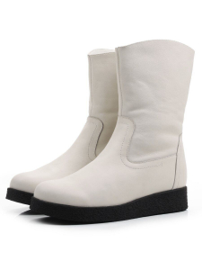 04-M35-33 WHITE Ботинки зимние женские (натуральная кожа, натуральный мех)