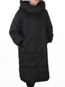 8892 BLACK Пальто зимнее женское (200 гр. холлофайбер)