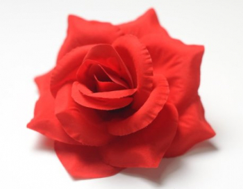 Искусственные цветы, Голова розы бархатная для ветки, венка красный