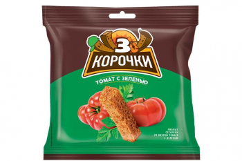 «3 Корочки», сухарики со вкусом томата и зелени, 100 г