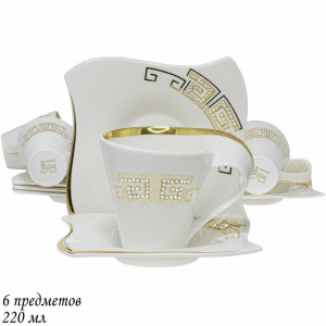 108-126 Чайный набор 12пр. 220 мл GIVENCHI GOLD в под.уп.(х6)Фарфор