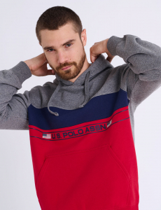 COLOR BLOCK WORDMARK PULLOVER HOODIE