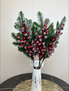 Новогодние ветки заснеженные 60 см