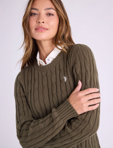 CABLE CREW NECK SWEATER