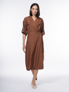 Платье на запах изо льна и вискозы