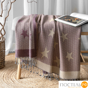 ESTIA СЕЛЕСТЕ Плед борд.140х200+10х2 см, 1 пр., 60% вискоза, 40% акрил, 120 г/м2