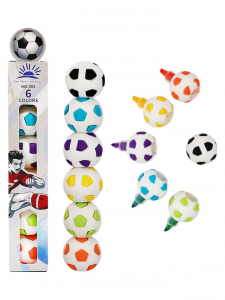 Набор маркеров-текстовыделителей 6 штук/ 6цветов Футбольные мячи